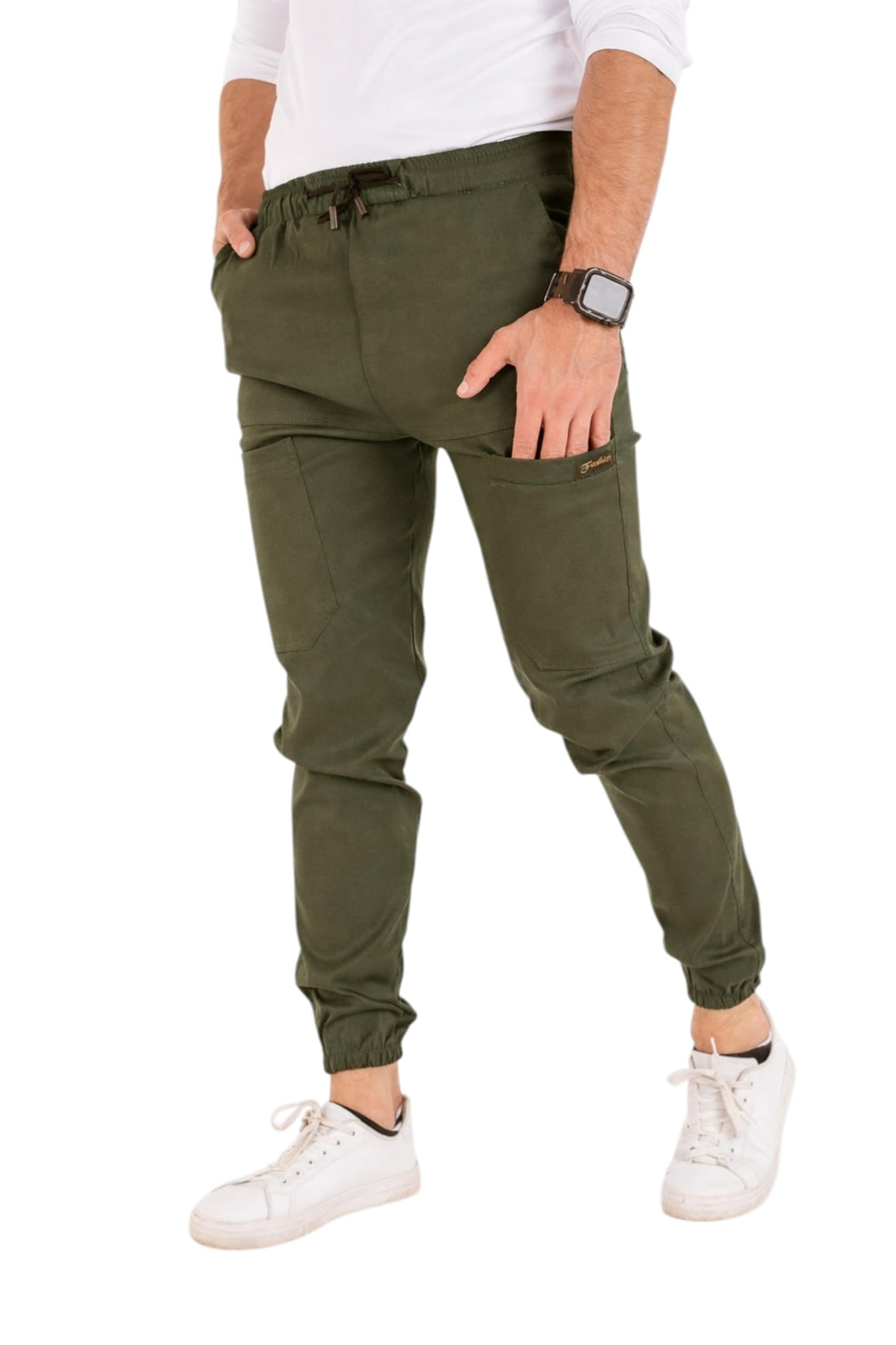 Miza Men's Casual Jogger Pants Imported Light Bengalin Fabric Harem Pants with Side Pocket Elastic Waist Comfortable Everyday Wear