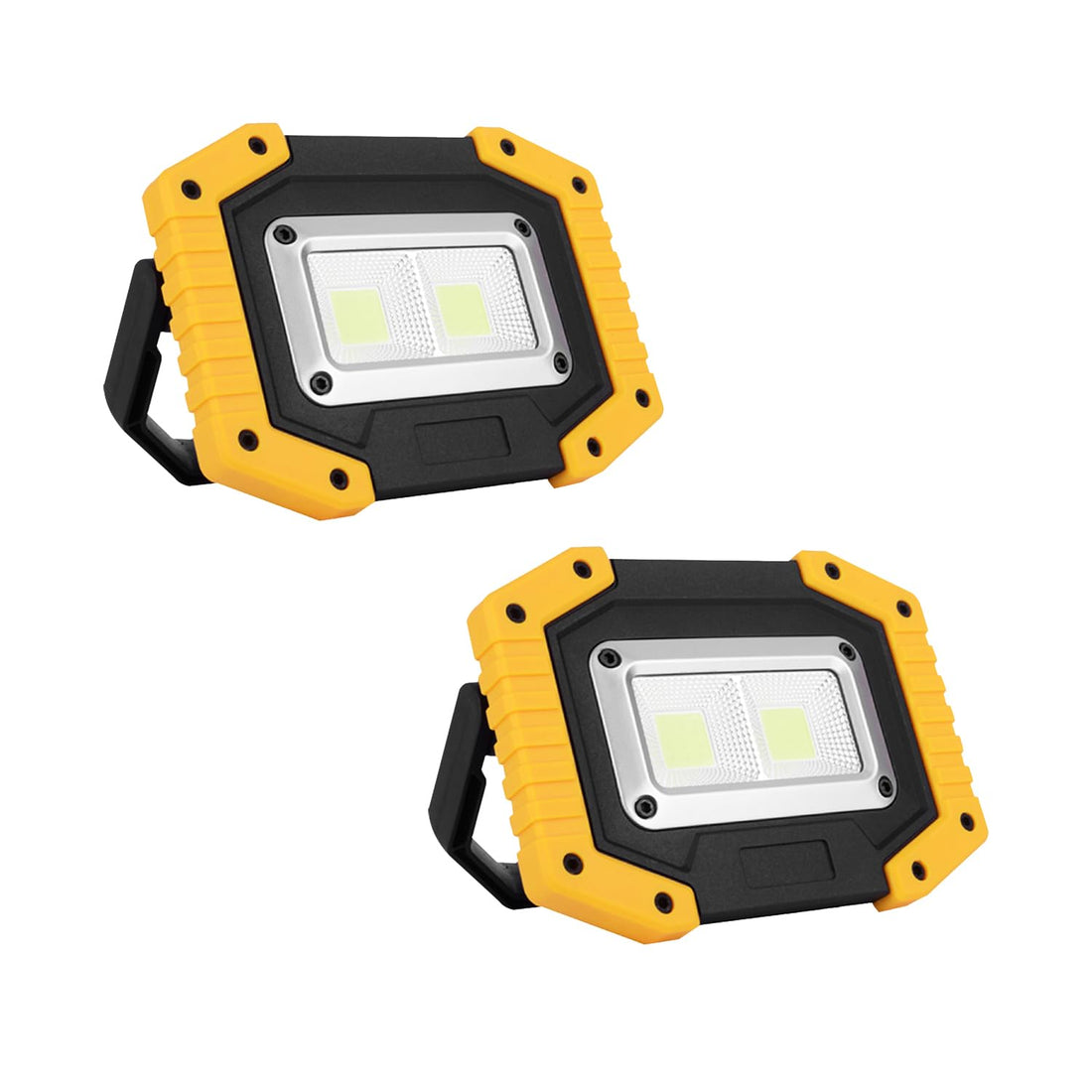 Rechargeable COB LED Work and Camp Light – 30W - 1500LM – 6000mAh Battery – IP65 Waterproof - for Outdoor Camping, Hiking, Emergency, Car Repairing Household and Job Site Lighting (Pack of 2)