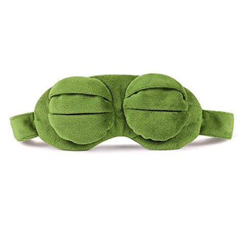 Funny Creative Pepe the Frog Sad Frog 3D Eye Mask Cover Cartoon Plush Sleeping Mask Cute Anime Gift