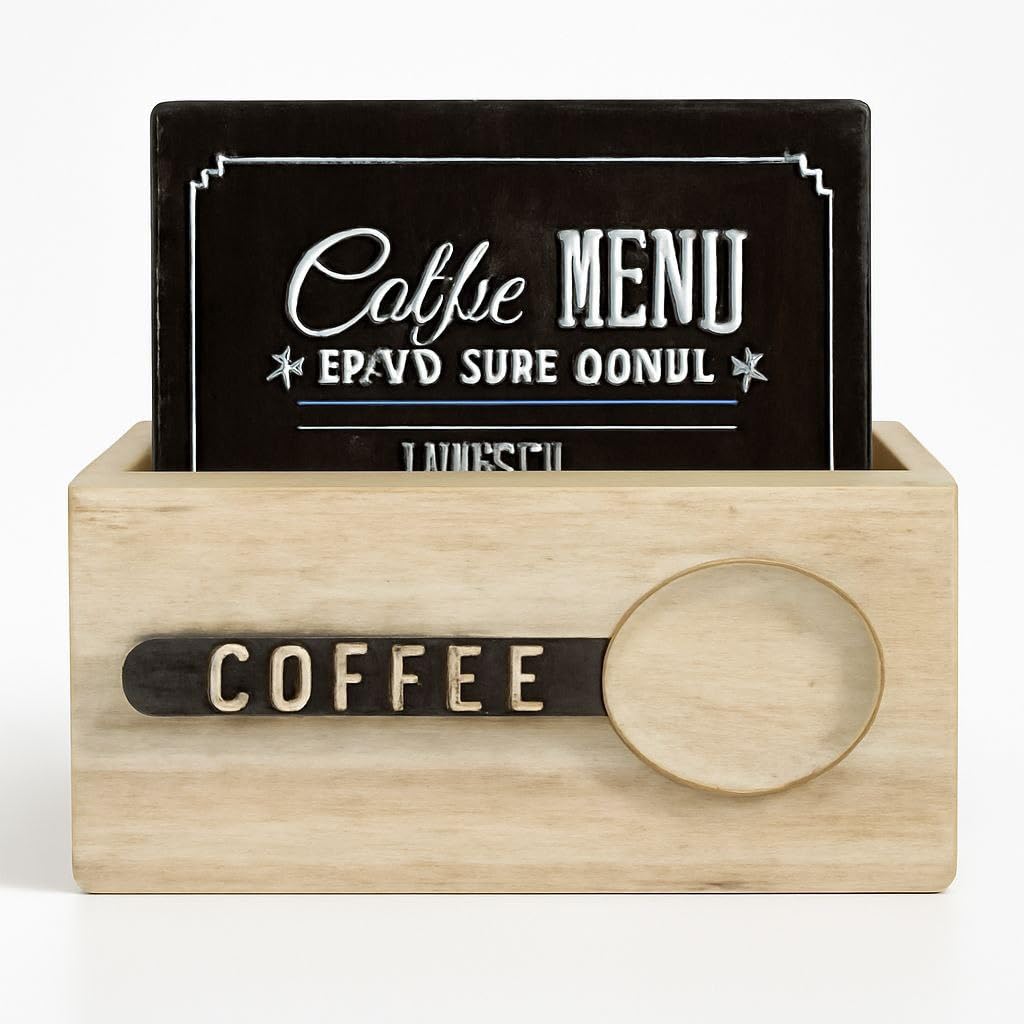 Wooden Coasters Set of 6 with Holder, Coasters for Drinks, Heat Resistant Mat, Coffee Coasters Protect Furniture