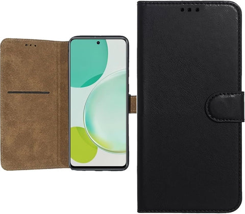 (Redmi Note 14 4G) Flip Wallet Leather Case Cover Compatible with Xiaomi Redmi Note 14 4G (Black 2)