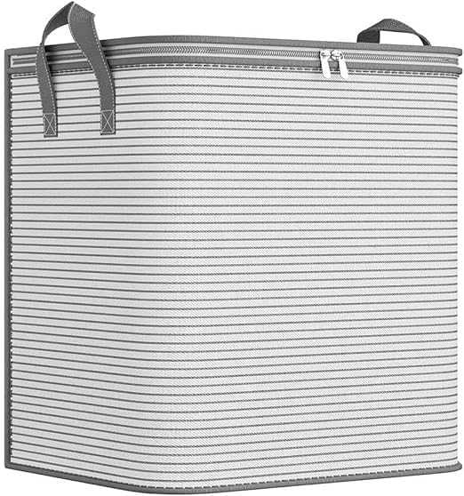 شنطة تخزين قماش كبيرة Clothes Storage Bag Foldable Linen with Zipper Home Organizer