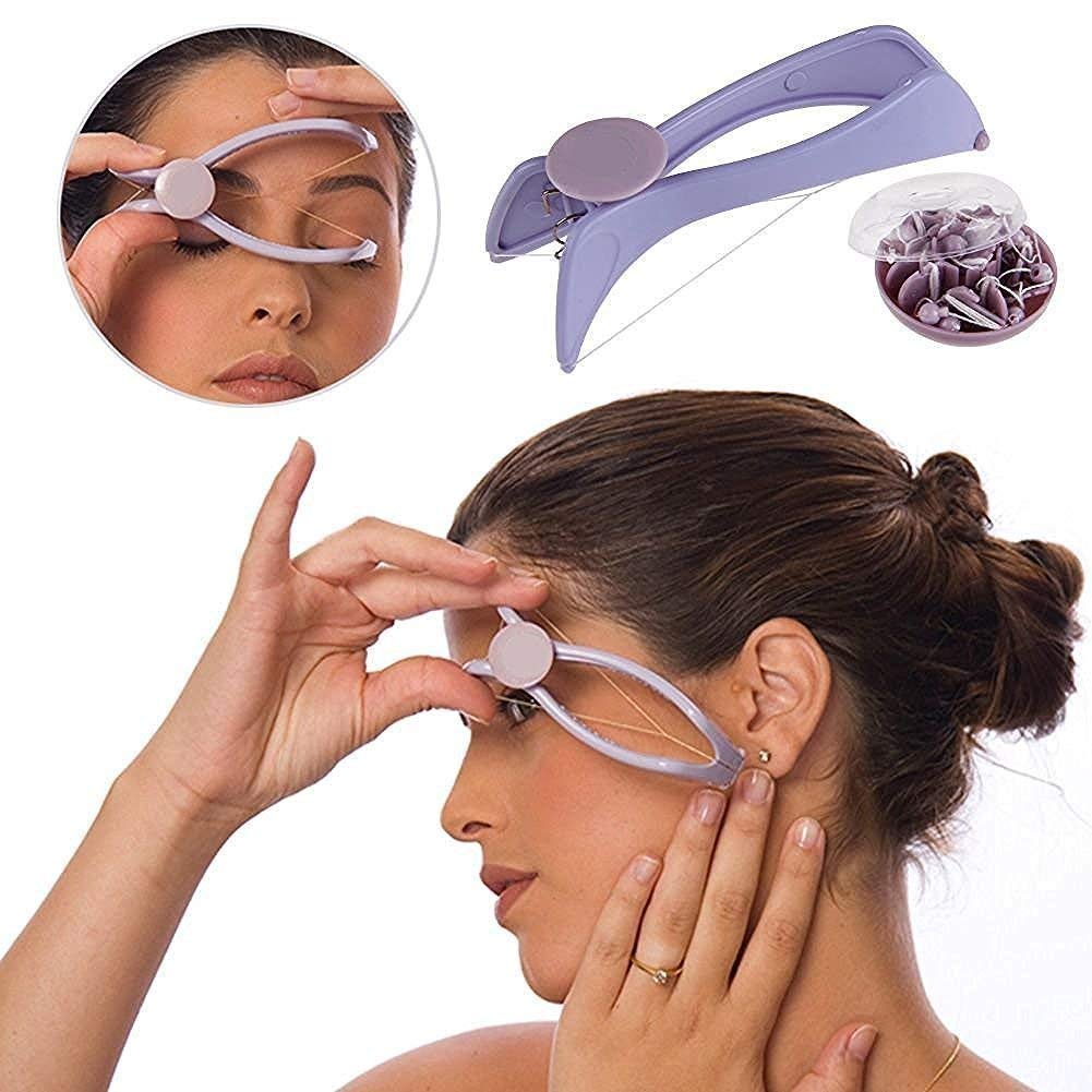 APPARIYO STORE Slique Eyebrow Threading Machine For Face and Body Hair Thread and Removal Epilator System Tweezer Trimmer Kit for Women