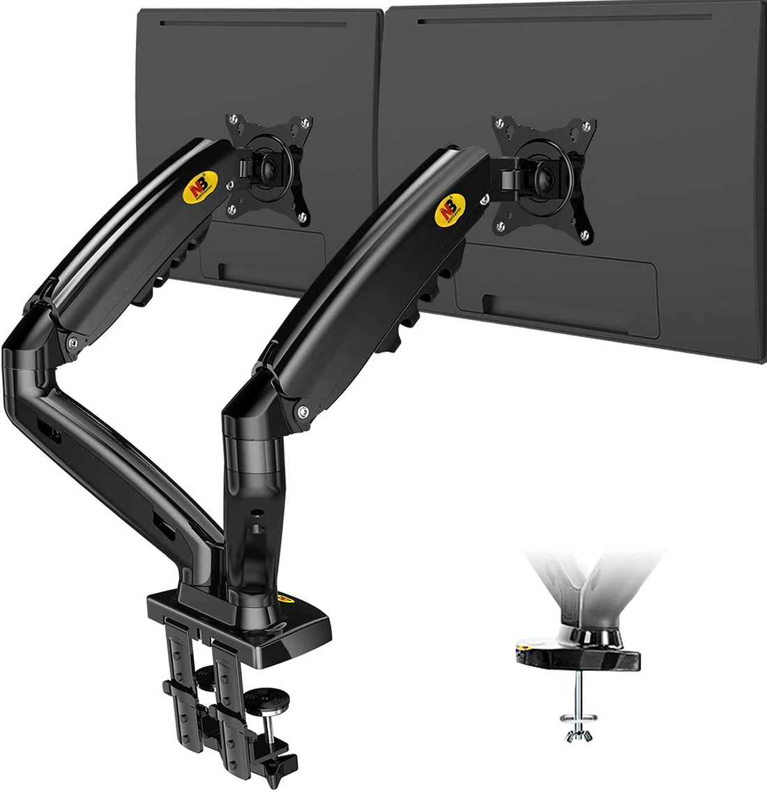 NB North Bayou Dual Monitor Desk Mount Stand Full Motion Swivel Computer Monitor Arm for Two Screens 17-30 Inch with 4.4~19.8lbs Load Capacity for Each Display F160