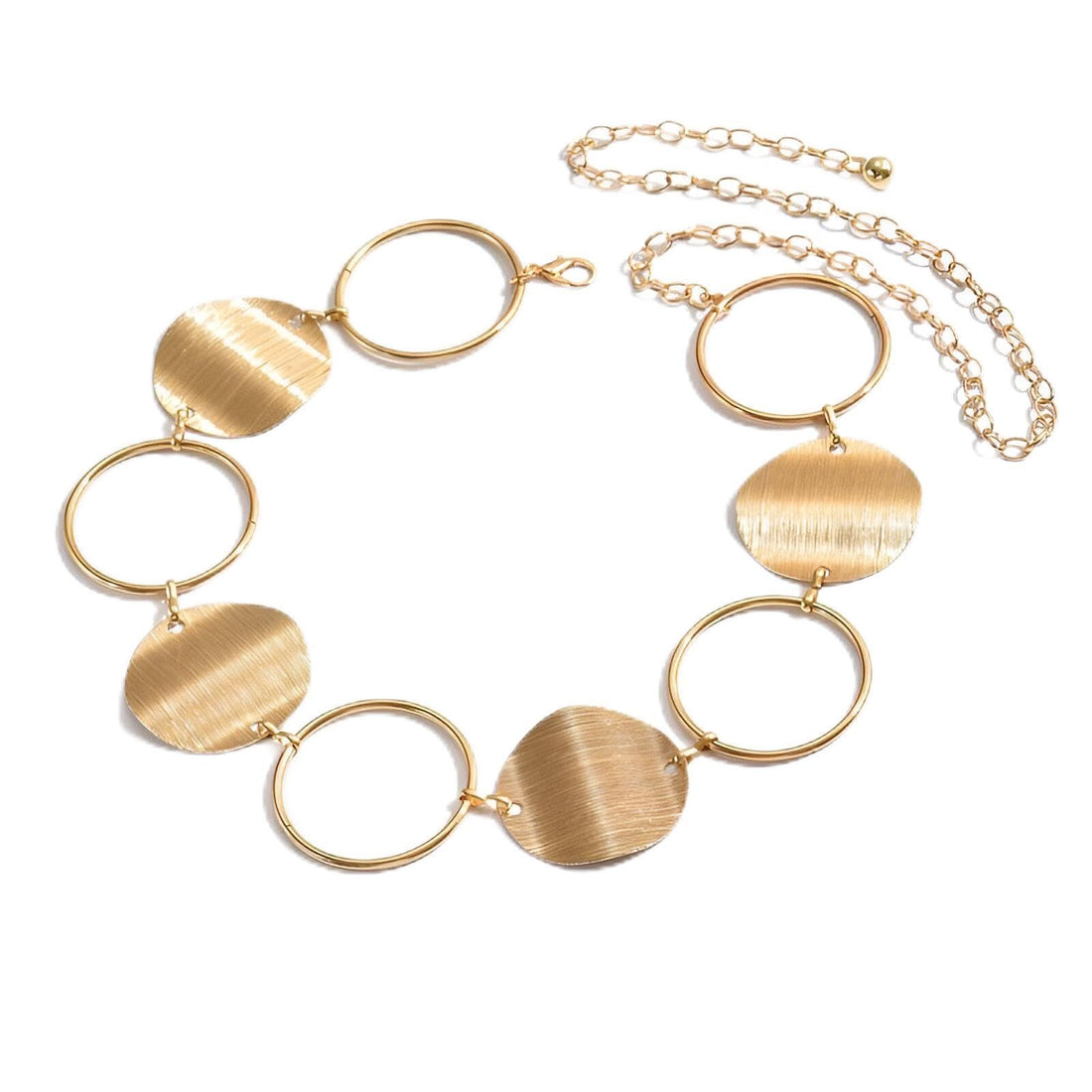 Adjustable Metallic Belt - Sculpted vintage-style chain belt with delicate engravings, ideal for accentuating curves on dresses and body chains with grace.