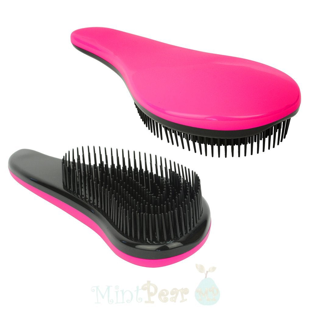 MintPear Detangling Brush - Premium Quality Detangling Hair Brush Comb for Tangled Hair - Great for Wet Dry Thin Fine Thick Curly or Straight - Adults & Kids - Pink - Durable Plastic