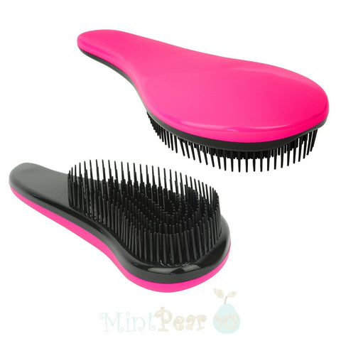 MintPear Detangling Brush - Premium Quality Detangling Hair Brush Comb for Tangled Hair - Great for Wet Dry Thin Fine Thick Curly or Straight - Adults & Kids - Pink - Durable Plastic