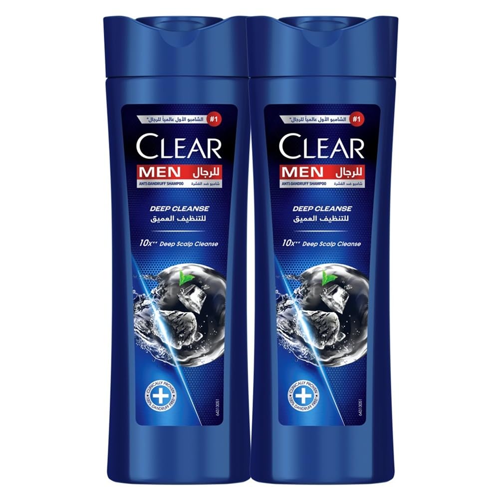 Clear Anti-Dandruff Shampoo, for dandruff prone & itchy scalp, Deep Cleanse purifies and nourishes the scalp, 2 x 350ml