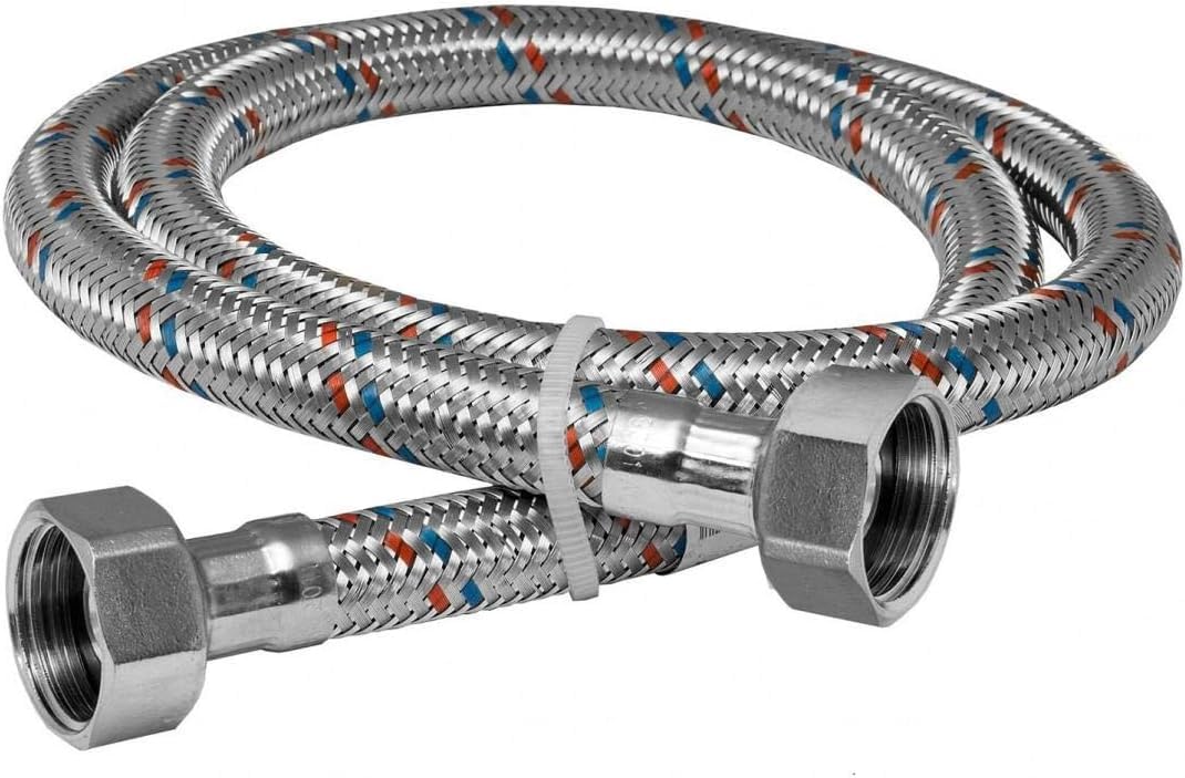 Flexible Hose for Connecting Water Heater - Rustproof Stainless Steel - High Quality Brass Fittings - Suitable for Bathroom and Kitchen - Perfect Length for Safe and Easy Connection (10cm)