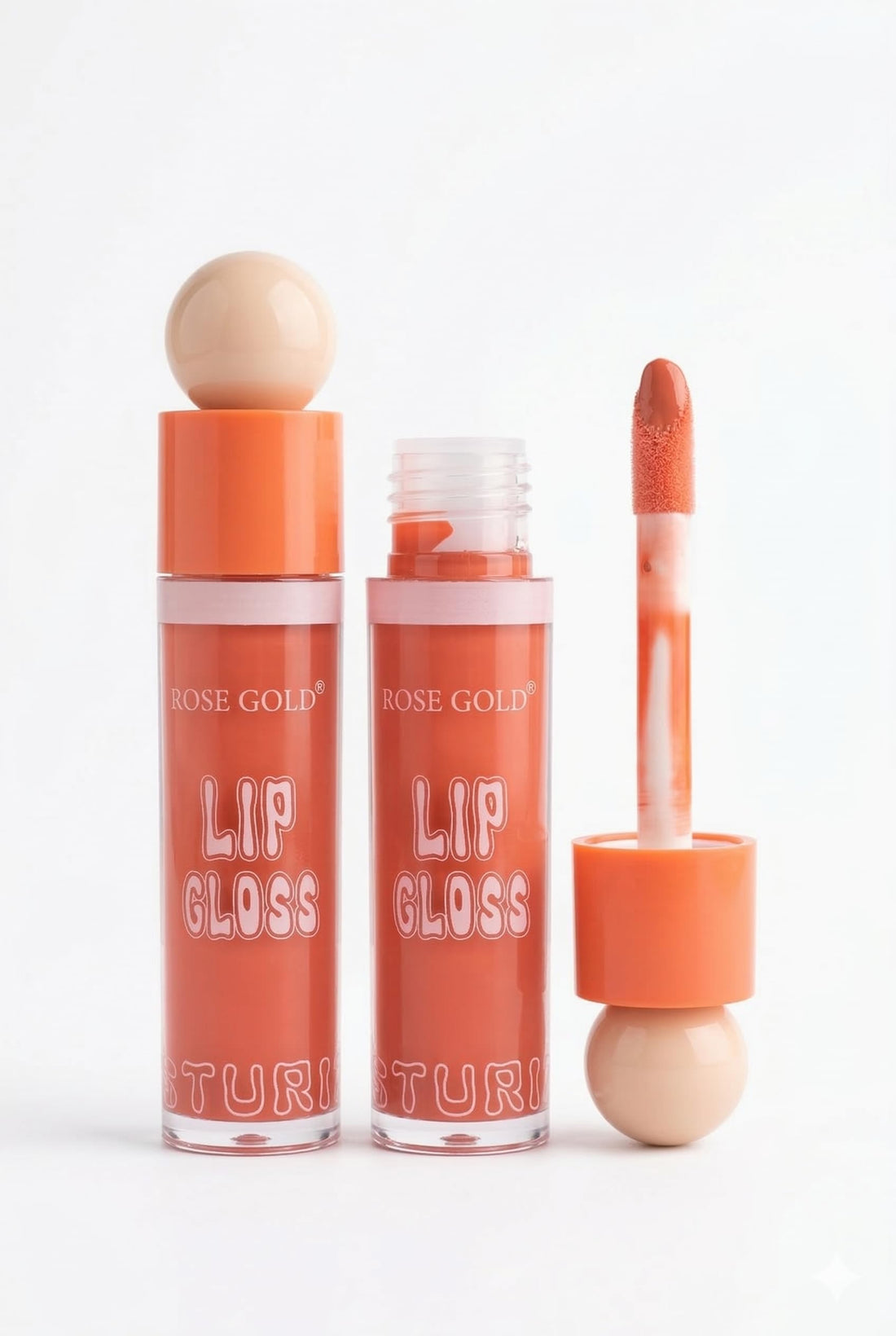 Rose Gold Lip Gloss with Applicator, Moisturizing Formula, Shade 01
