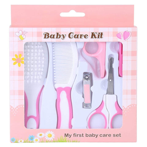 Varity of Beauty Baby Grooming Kit, 6pcs Baby Grooming & Healthcare Kit Newborn Baby Nail Clipper Baby Care Kit Set Newborn Grooming Set Essential Healthcare Accessories for Travelling (Pink)
