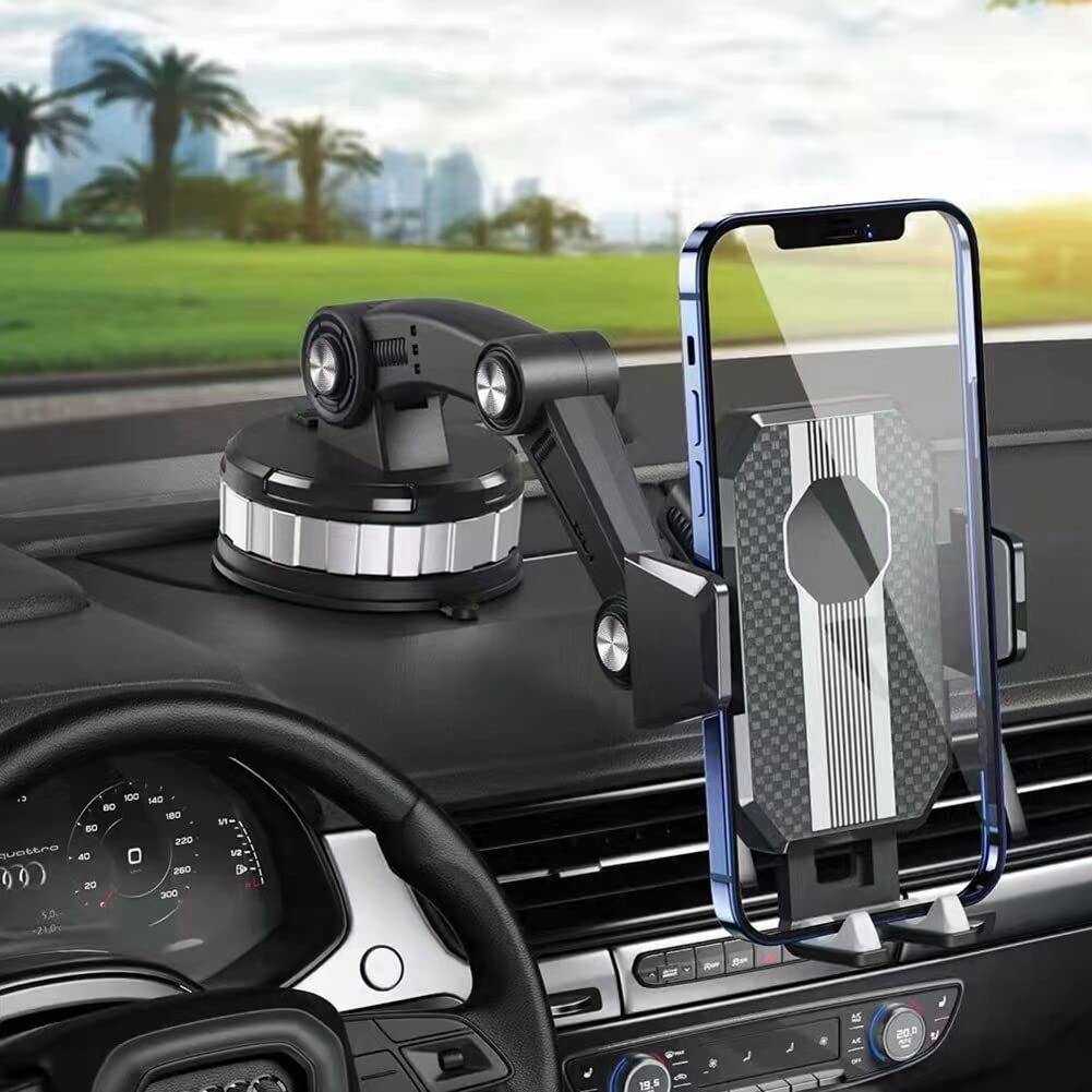 AISEN Car Phone Holder Mount, [2022 Upgraded Super Strong Suction] Long Arm Adjustable 360° Rotation Phone Holder for Dashboard/Windscreen, Universal Car Phone Mount for 4.7 to 6.8 inch (Gray)