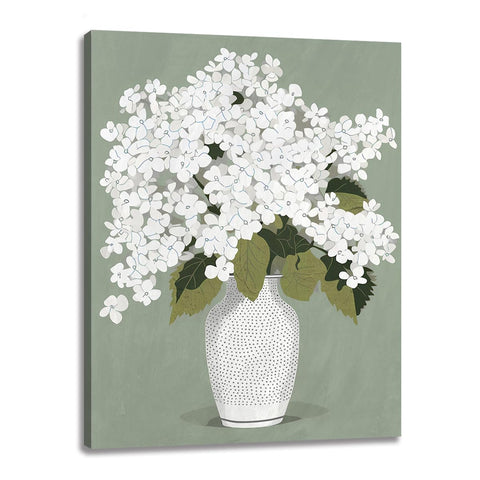 Bathroom Wall Art Small White Flower Pictures on Vase Decoration Modern Minimalist Floral Painting Matte Canvas Artwork for Bedroom Walls Decor 12x15
