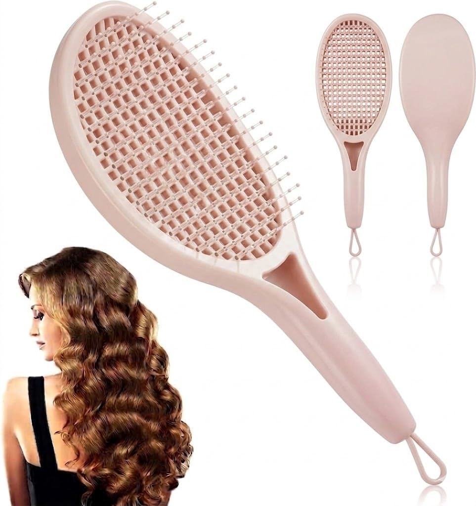BIG Hair Brush for Curly Hair, Curl Defining Brush, Curl Define Styling Brush, Defined Curls Detangling and Styling Hairbrush for Women to Reduce Pulling and Curl Separation 1pc -multicolor
