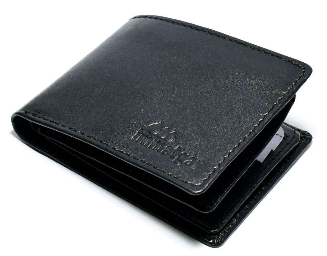 immatgar Premium Full-Grain Cowhide Leather Wallet for Men – Luxury Gift Wallet Handcrafted Durable & Stylis (Casual8 - Black)