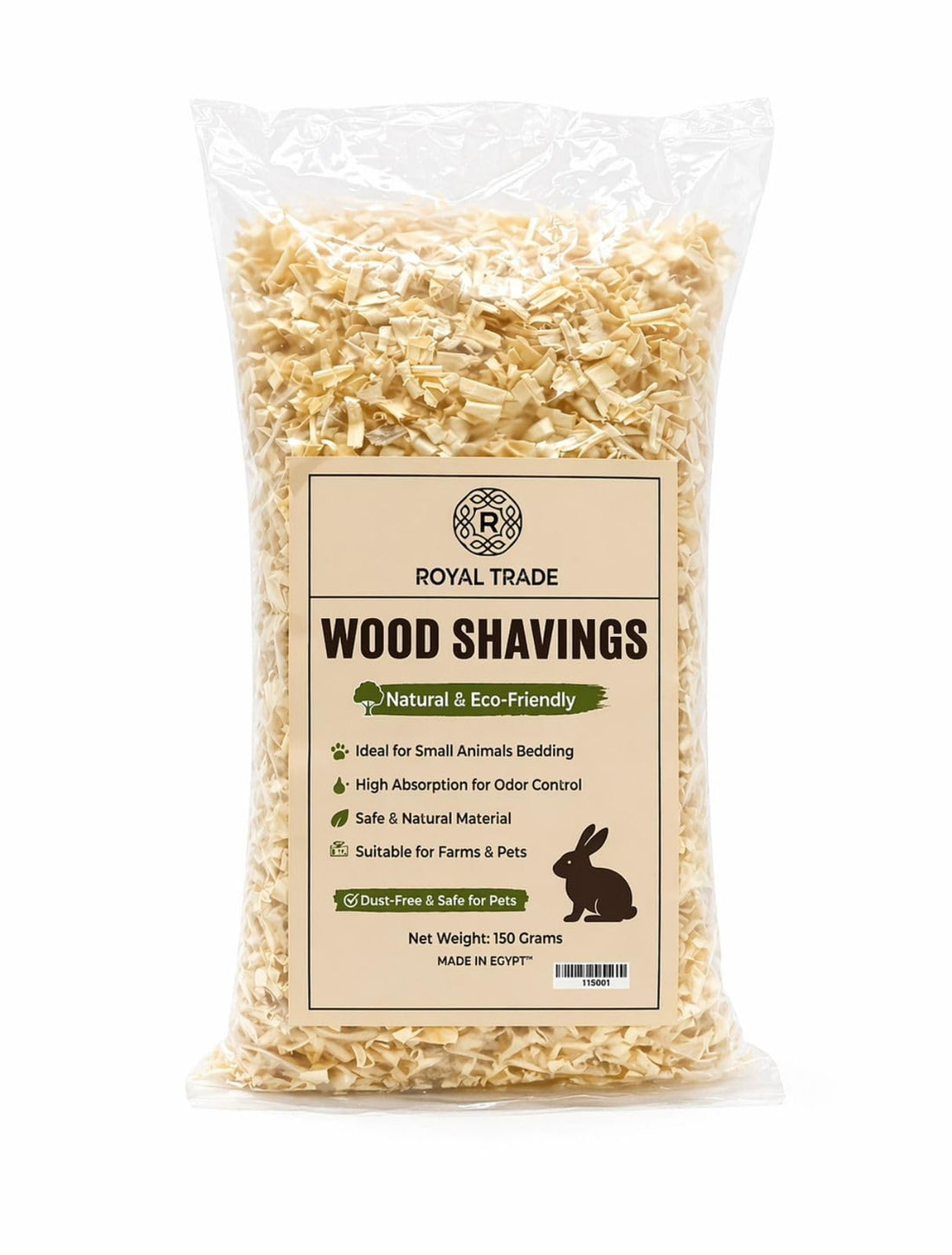 Premium Clean Wood Shavings for Small Animals And Birds, Natural Soft Wood, Dust-Free, High Absorption, (150 gm)