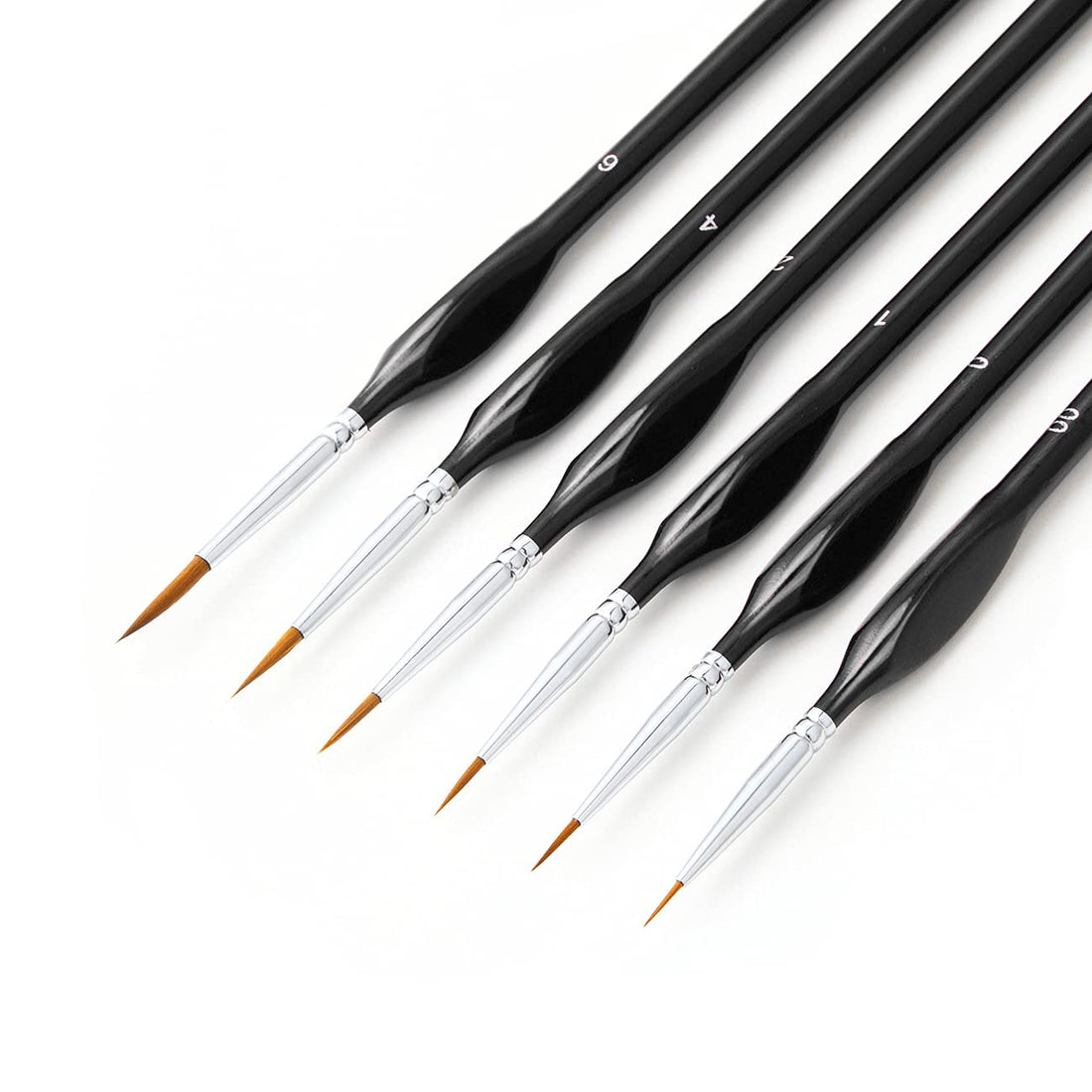 Detail Paint Brush Set 6pcs Artist Miniature Paint Brushes Fine Tip Professional for Acrylic Watercolor Oil Painting
