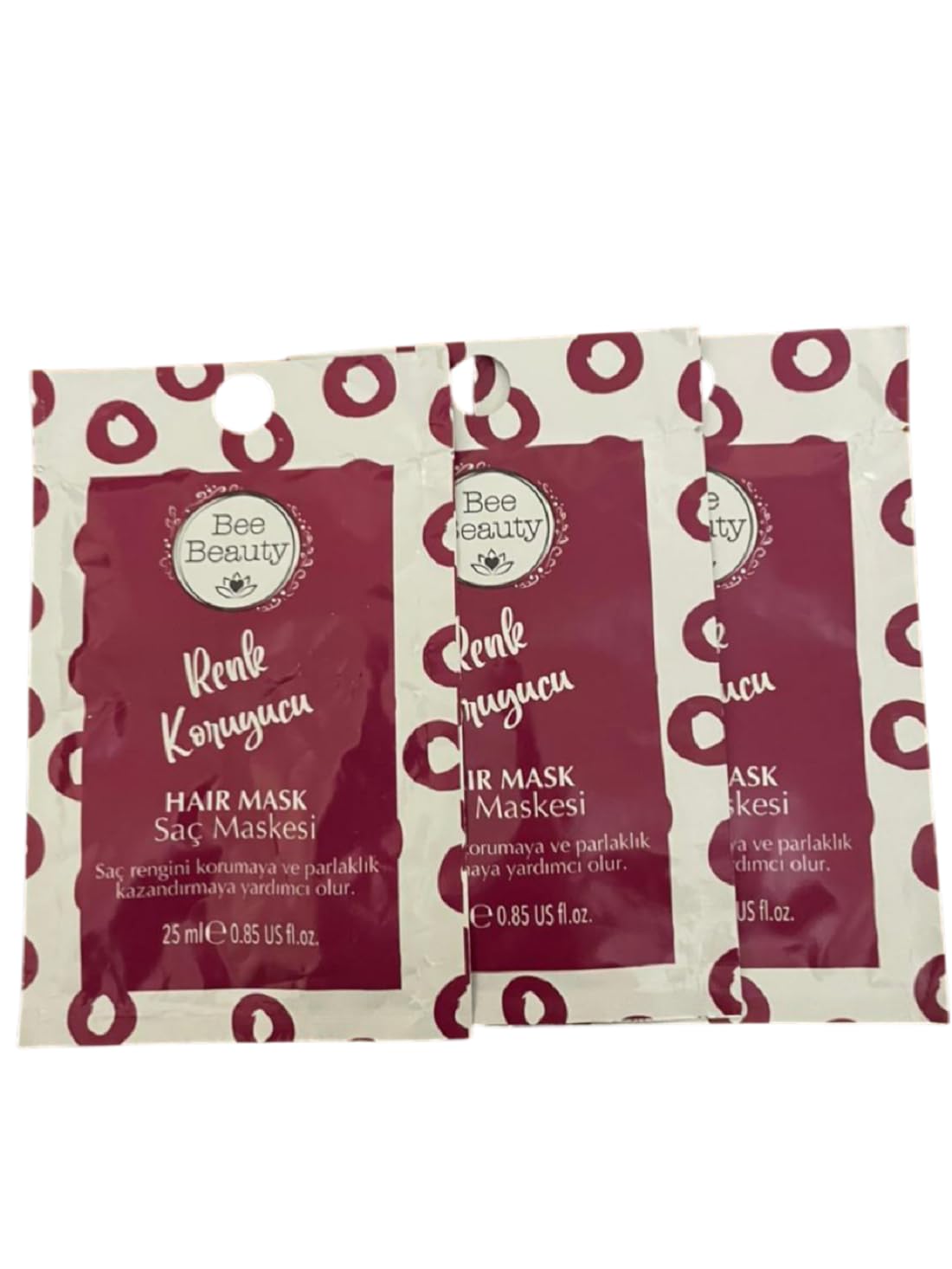 BEE BEAUTY COLOR PROTECT HAIR MASK (Pack of 3 pieces * 25ML) MADE IN TURKEY.