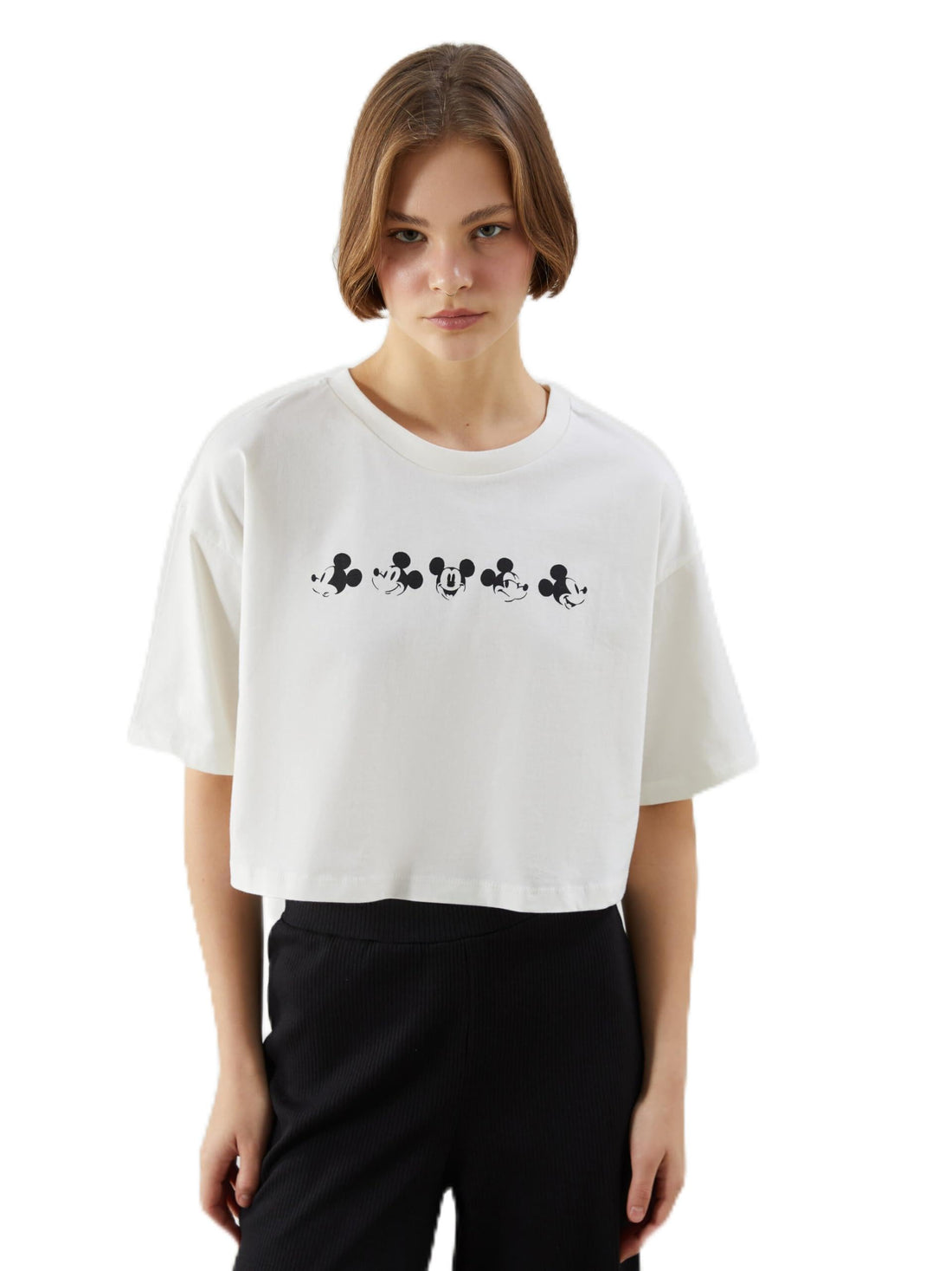 LC WAIKIKI Mickey Mouse Printed Women'S Crop Top