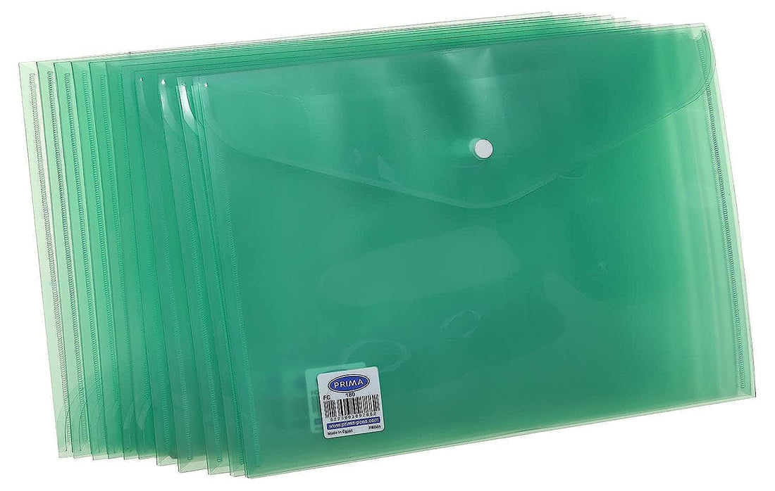 Prima envelope folder,pack of 12 - green