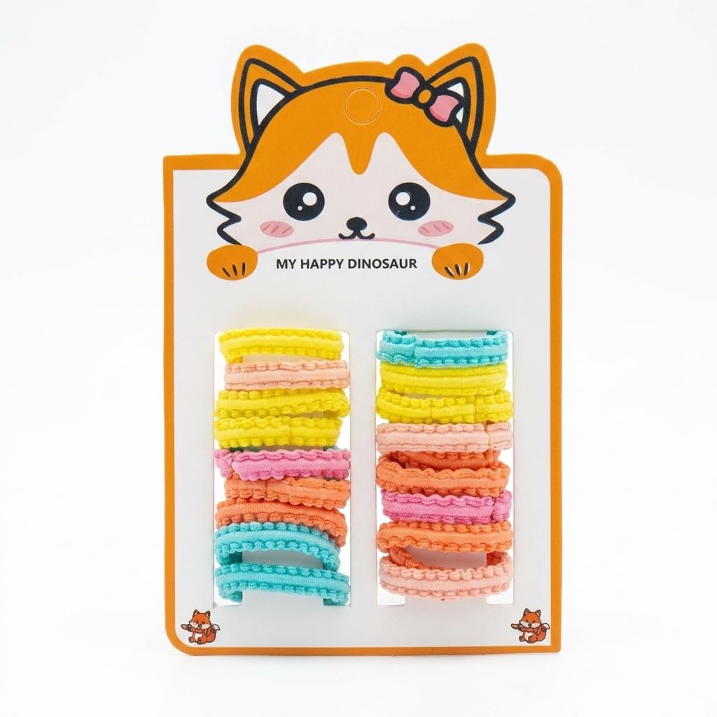 Catch Up Kids Mini Elastic Hair Ties Set for Girls – Cute Animal Shape Hair Bands Card, Small Soft Stretch Ponytail Holders, Lightweight Daily Hair Accessories for Children