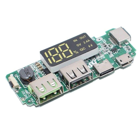 LED Dual USB 5V 2.4A Micro/Type-C USB Mobile Power Bank 18650 Charging Module Lithium Battery Charger Board Circuit Protection Circuit Board (Color : 5V 2.4A) (1)