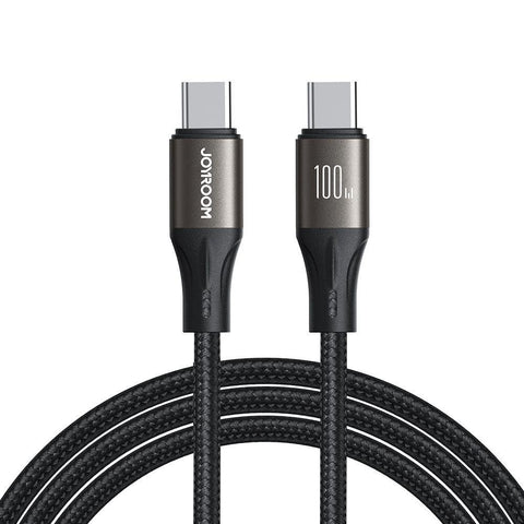 Joyroom SA25-CC5 Light-Speed Series 100W Fast Charging Cable Type-C to Type-C Data & Power Cable 1.2 Meter Durable Design - Black | 12 Months Warranty