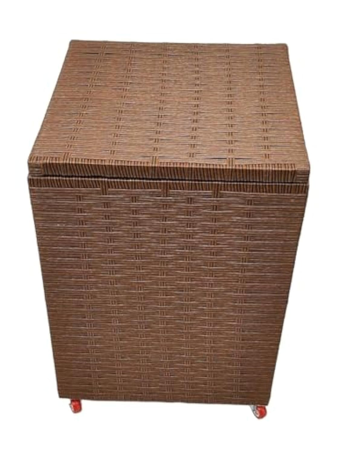 Laundry Basket With Rattan Lid, Basket With Wheels For Easy Movement, Size 45Cm Height 76Cm, Brown