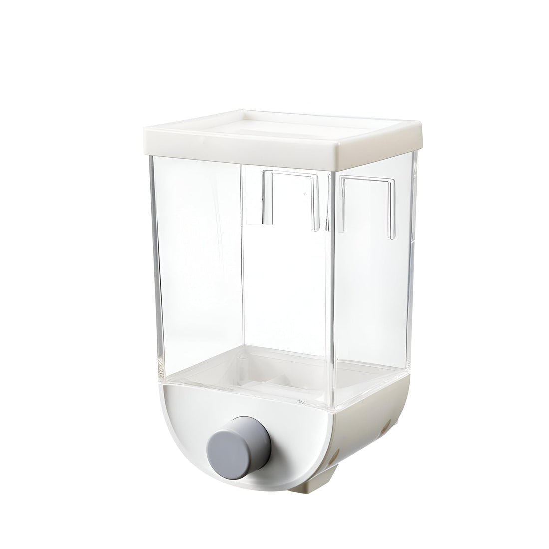 Cereal Keeper - 1.5L Wall-Mounted No-Drill Dispenser for Oats, Granola, and Nuts, Easy Refill Anti-Spill Design Helping Organize Kitchen Shelves with Clean Minimalist White Aesthetic