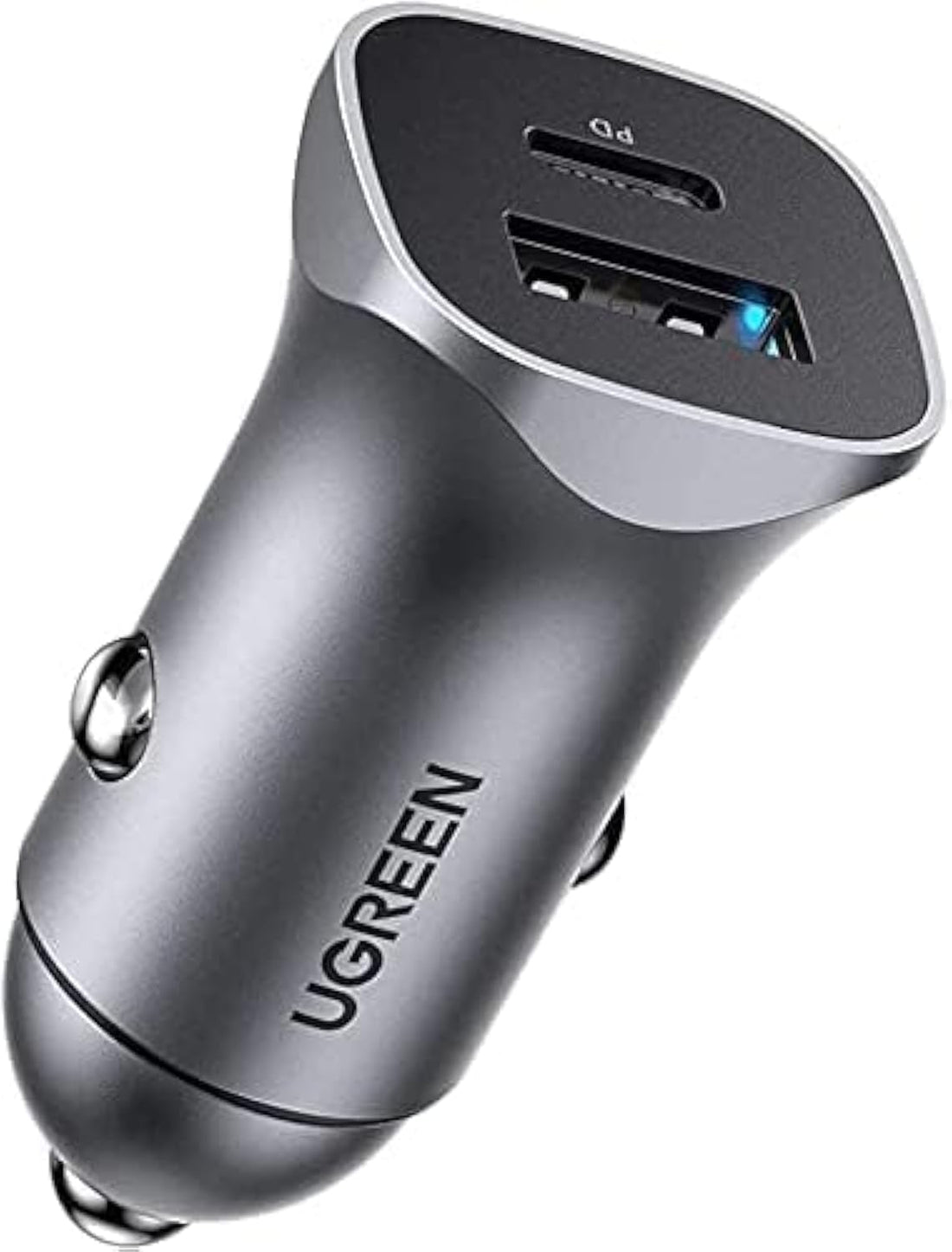 UGREEN PD Fast Car Charger, 20W USB C and USB a Dual Ports Metal Mini Car adapter
