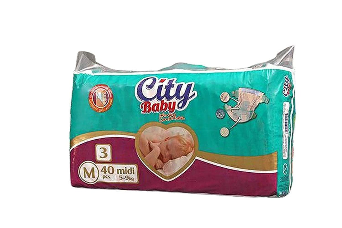 City Baby Baby Diapers - Size 3 - Always Comfortable - 5 - 9 Kg 40 Pcs