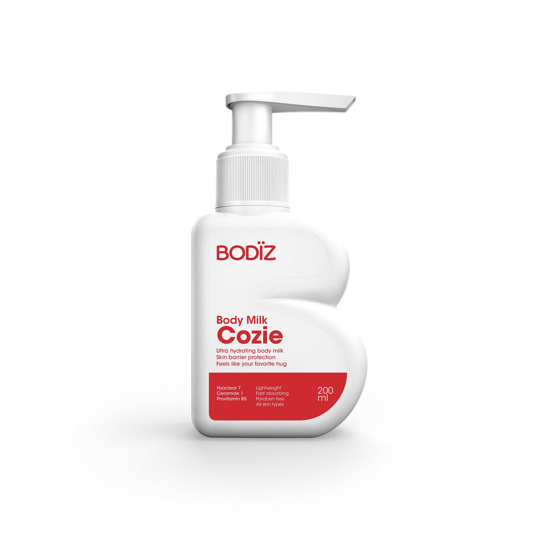 Body Milk Cozie with Coconut Oil, Hyaluronic Acid and Ceramides, Lightweight Moisturizer, 200 ml