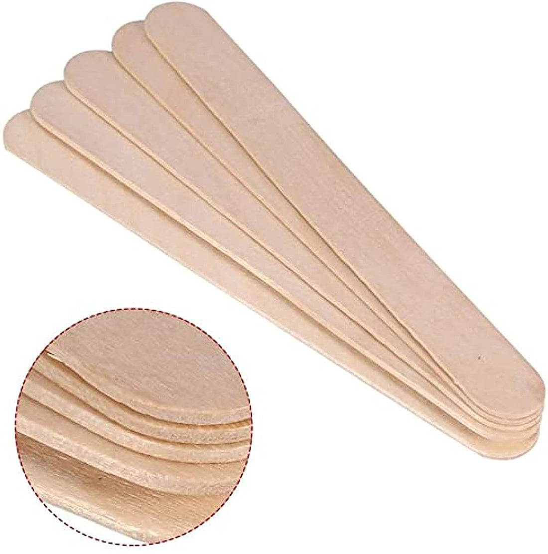 The PACK Bamboo Disposable Bulk Wand Hair Removal Wax Scoop and Tongue Compression - (25 Pieces)