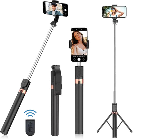Selfie Stick Tripod 170CM with Wireless Remote, Cellphone Selfie Stick Tripod for iPhone 15/14/14 pro/13/13 Pro/12/11/11 Pro/XS Max/XS/XR/X/8/7 and Android Smartphone (K9)