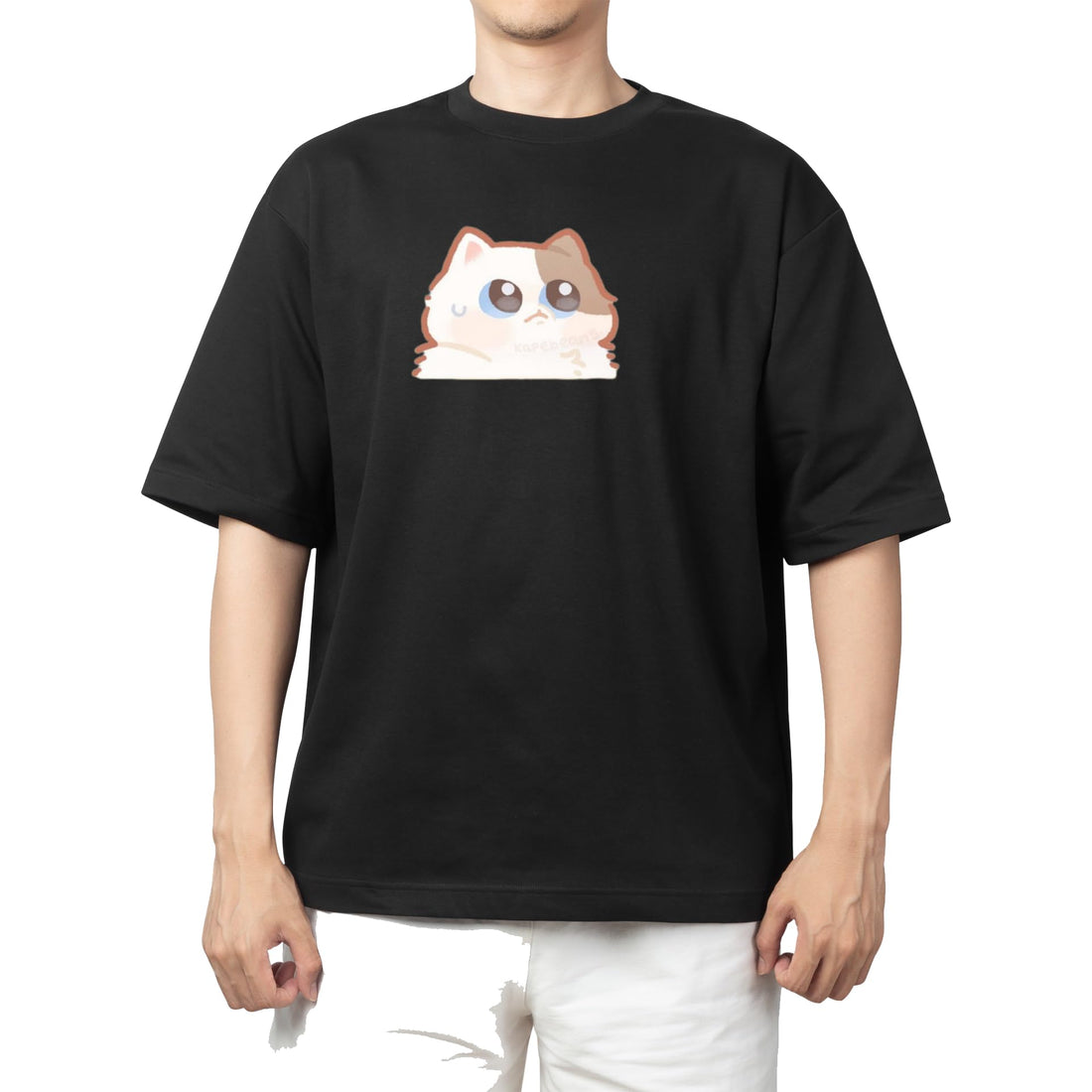 CUTE kawaii kitty cat black t-shirt oversize 89