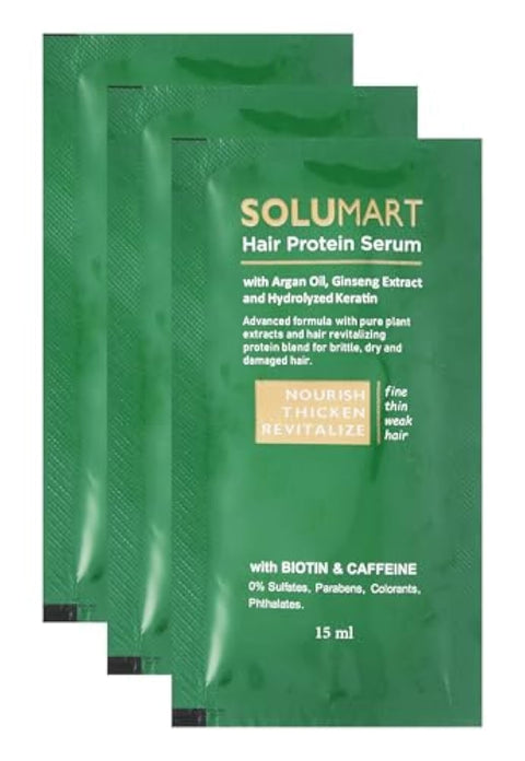 Solumart Hair Protein Serum for dry, damaged and brittle hair 3 sachets 15gm per one.