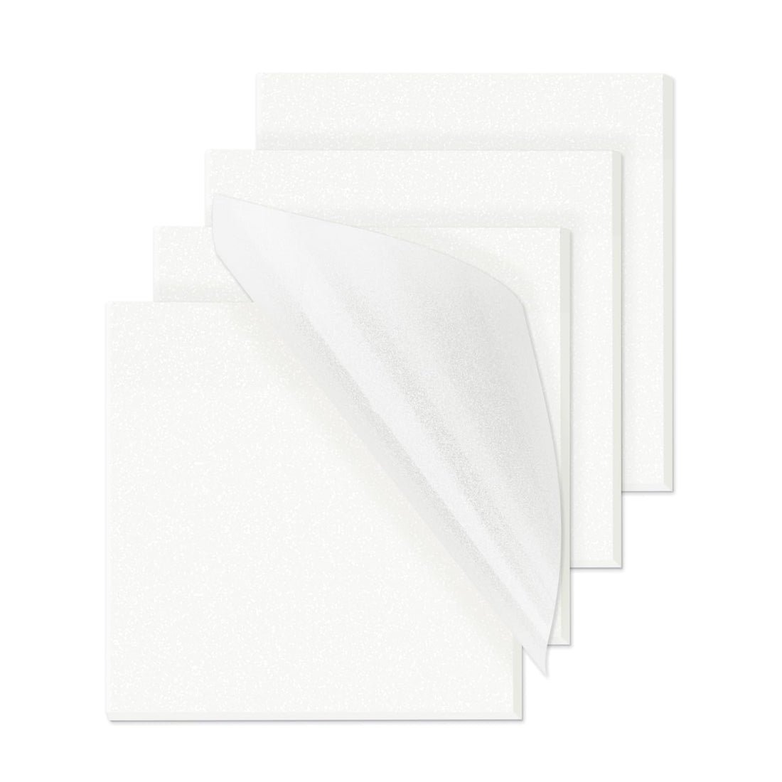 M&G 200 Sheets Glitter Transparent Sticky Notes, 3 x 3 Inch Clear See-Through Self-Stick Sticky Note Pads, Waterproof Note Tabs for Bible Study School Office Note-Taking (White)