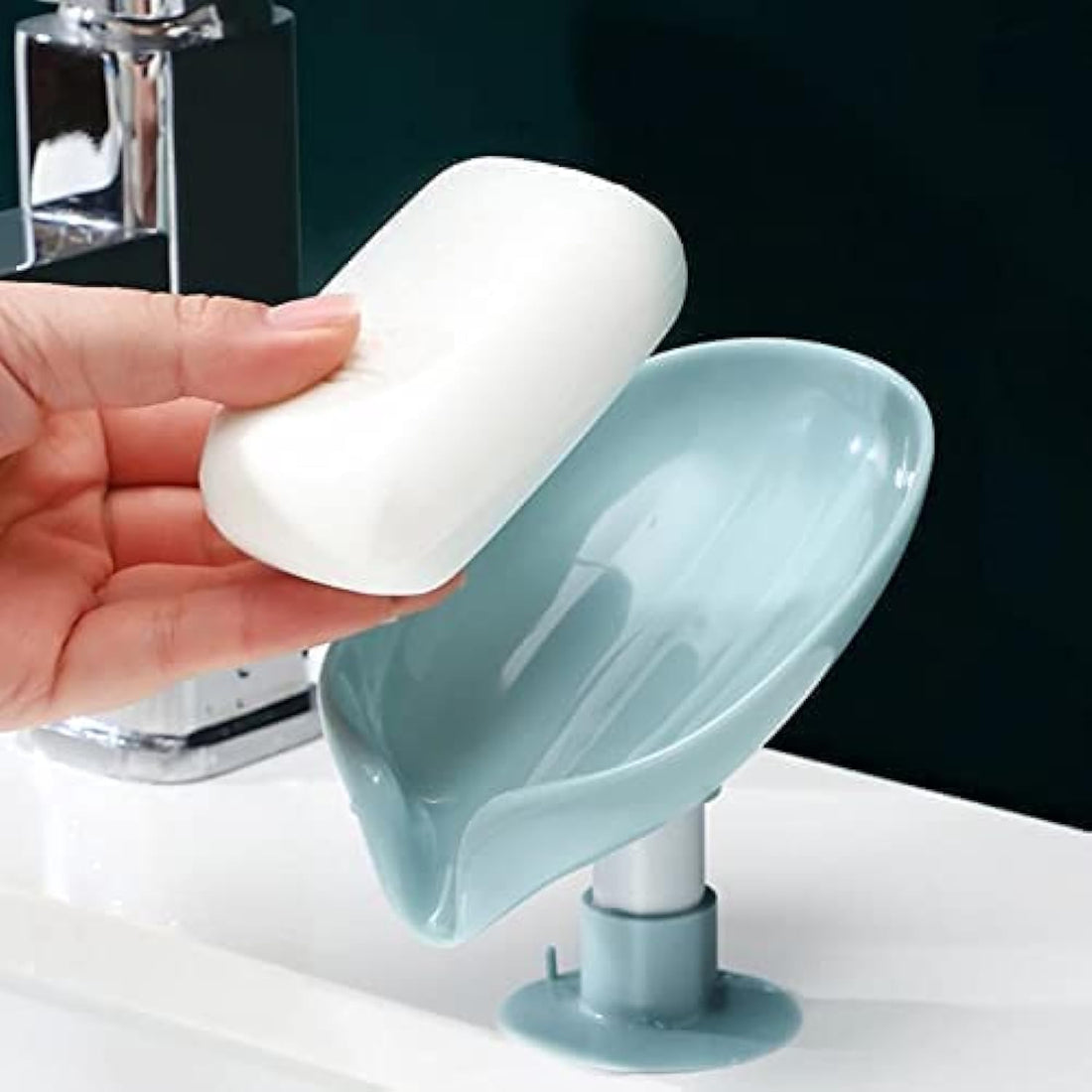 XML Soap Holder Stand Self Draining Soap Dish Holder Soap Box for Shower with Suction Cup for Bathroom, Kitchen, Bathtub, Wash basins (Multicolor, Plastic)