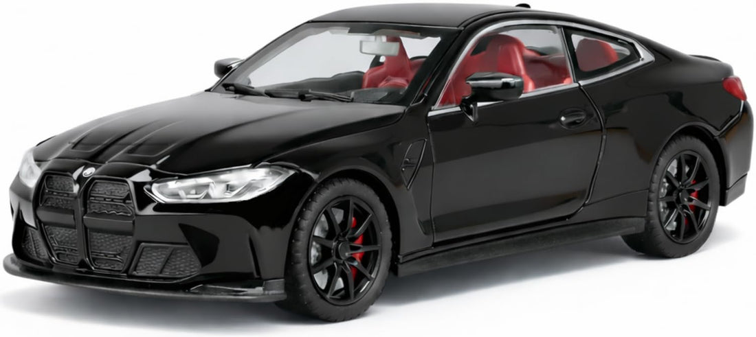 TOYS LAND 1:24 Scale Sports Diecast Metal Toy Car, Pull Back Model Car with Openable Doors, Detailed Interior, Sound and Light, Zinc Alloy Collectible Vehicle, Birthday Gifts for Kids Age 6+ (Black)