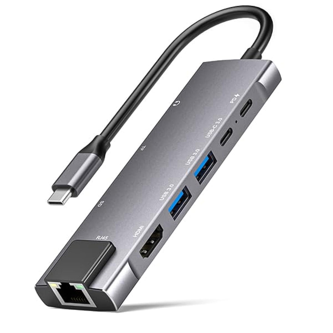 USB C Hub Mulitiport Adapter, 9-in-1 Hub with 1Gbps Ethernet,4K@30Hz HDMI,100W Power Delivery, 2 USB 3.0,SD/TF Card Slots,3.5mm Jack,USB-C3.0 Data, for MacBook Pro/Air iPad Pro M1/M2,Surface,XPS