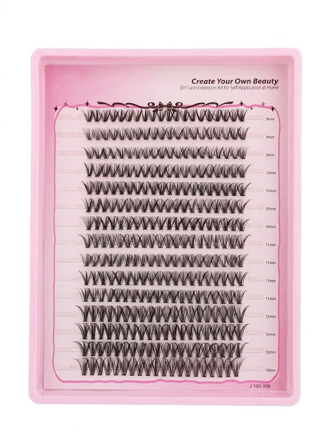 LAHES 300PCS - Extensions Individual Lash Volume 6D mink - FREE EYELASHES - Natural Eyelashes -ONE BY ONE (30P-9 TO 13 MM MIX)