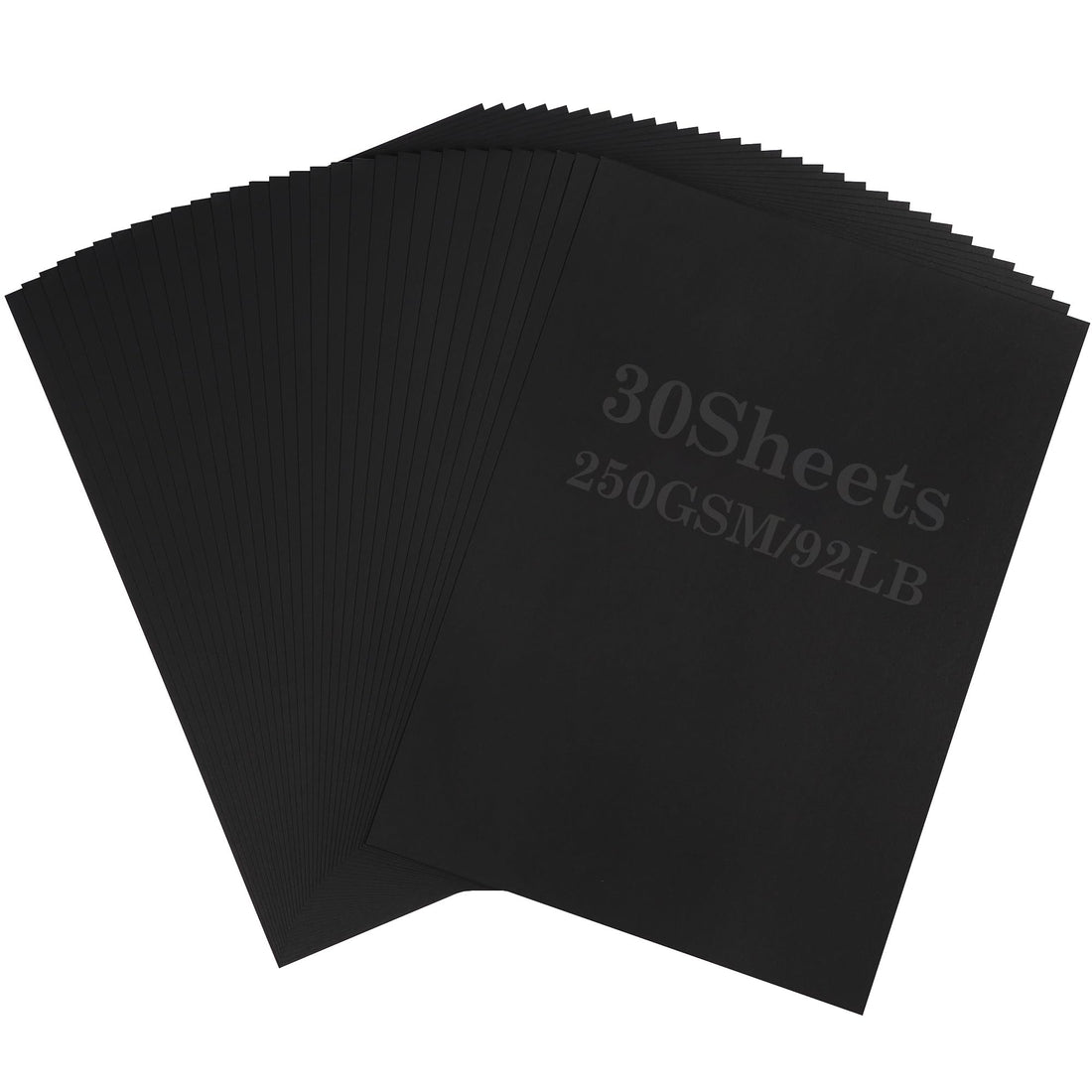 30 Sheets Black Card Paper -A4 250gsm Thick Printer Smooth Card Paper 92lb for Arts, Crafts, School, Commercial Use PAC09BKA430