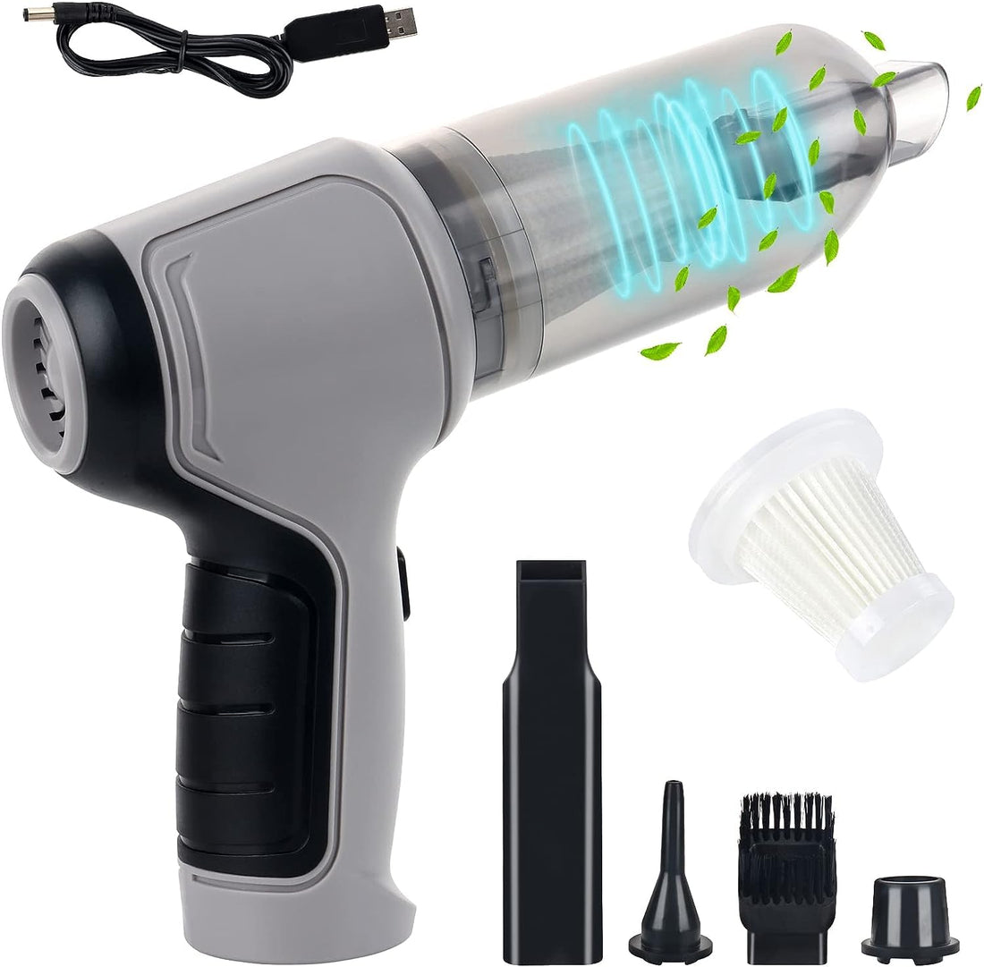 9000Pa Handheld Mini Vacuum Cleaner - USB Rechargeable, Air Blower and Suction 3 in 1, Wet and Dry for Car, Home, Office