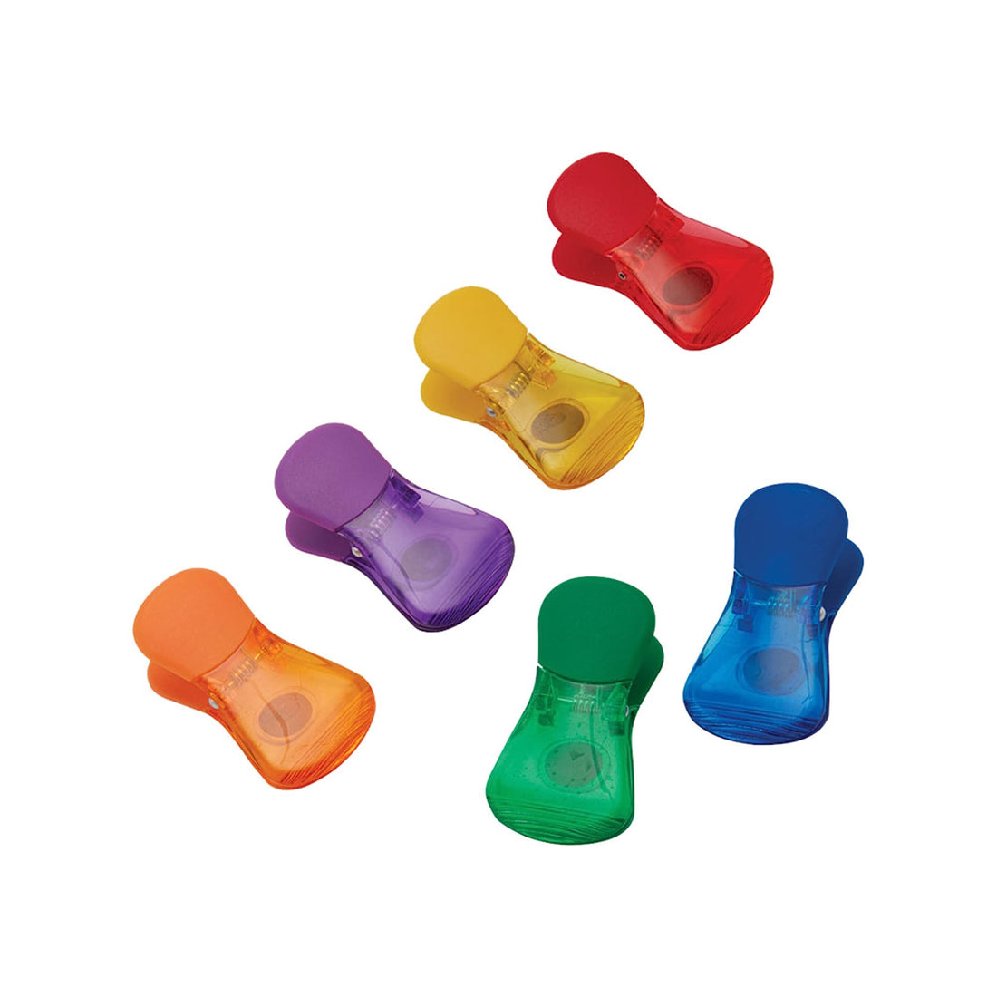 6 Piece Assorted Colors Wide Bag Clips Set, Foods Snacks Bag Paper Clips, Plastic Heavy Duty Seal Grips