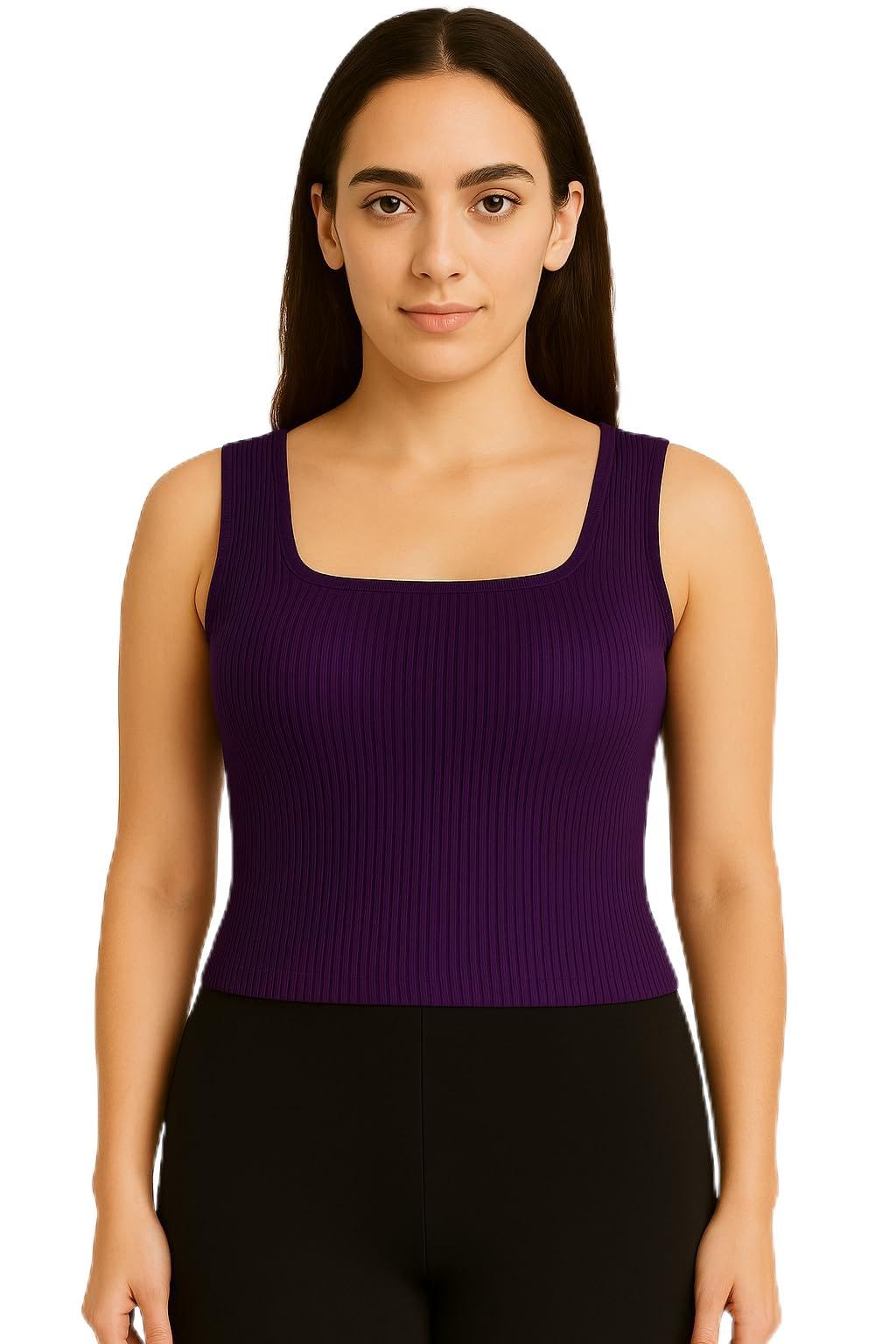 Women's Plus Size Squared Neck Knitted Vest