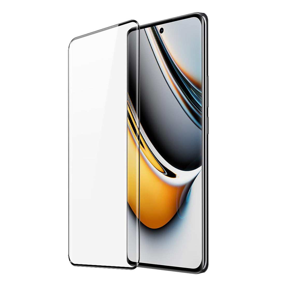 HJPOQZ DUX DUCIS CURVED Tempered Glass Screen Protector, Designed for Realme 11 Pro/Pro Plus, 3D Hot Bending Ultra Resistant Medium Alumina Glass Film - Black (1-Pack)