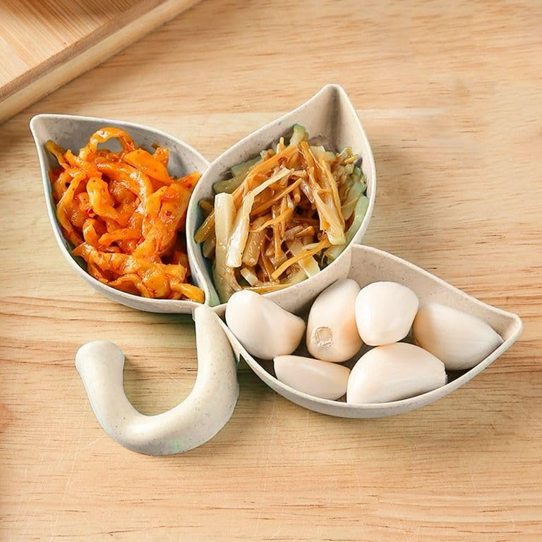 Premium Trio Sauce Plate Premium Plastic Divided Serving Appetizers Nuts Sauces Elegant Modern Design for Party Hospitality **