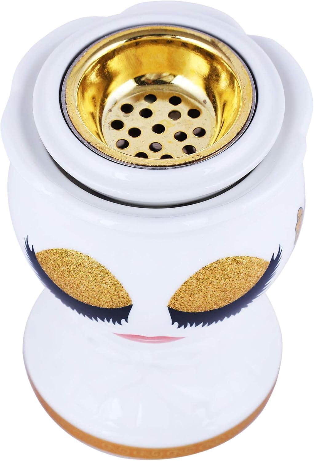 Porcelain Incense Burner with Metal Base and Lid Elegant Ottoman for Ramadan Decoration Home Majlis Luxury Oriental Touch