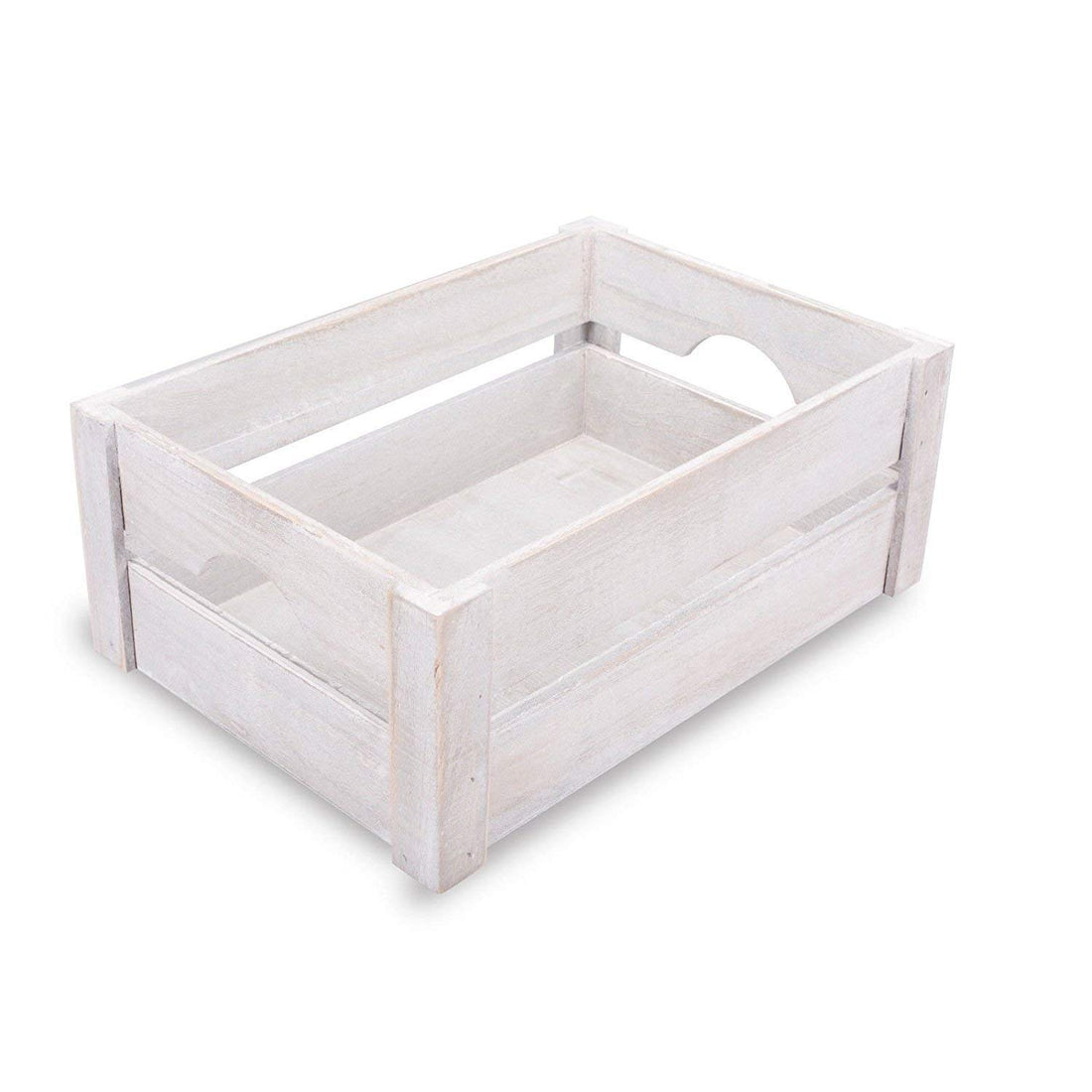 White Wash Wooden Apple Crates Retail Display Shelf Storage Box Hamper (3, Small)