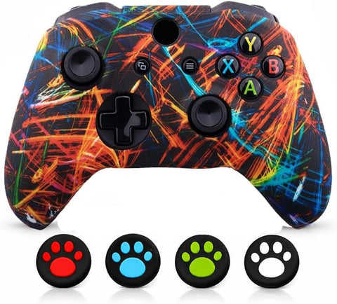 Gamer X Wild Fusion Silicone Controller Cover with Paw Thumb Grip Caps, Anti-Slip Protective Case Compatible with Xbox One Controllers